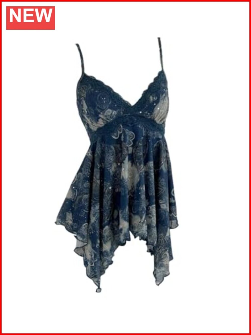 Y2K Lace Sequin Ruffle Peplum Babydoll Top Sleeveless V-Neck Party Shirt